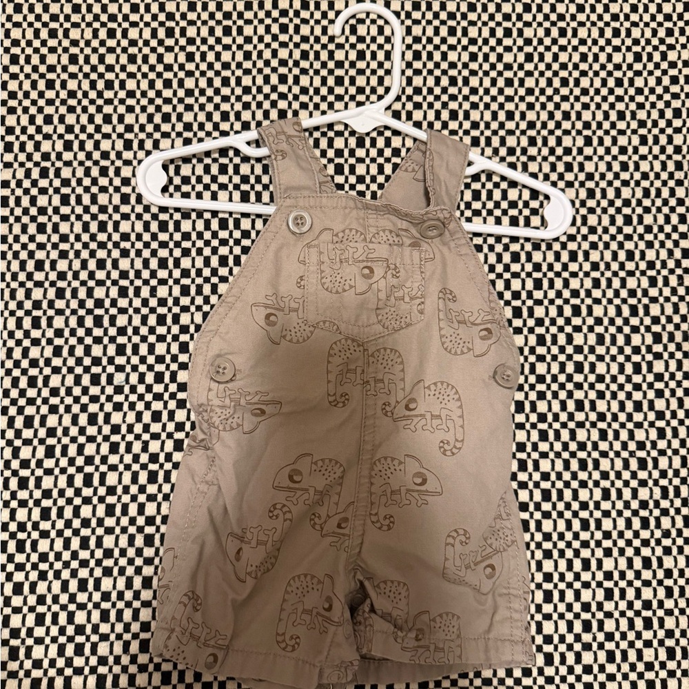 Carter's Tan Short Overalls Classic Bib Style